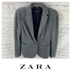 Zara Basics Grey Marled Blazer